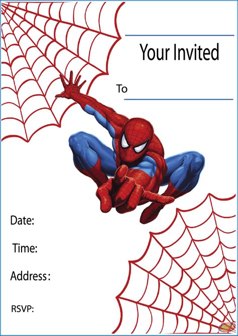Printable Spiderman Invitations